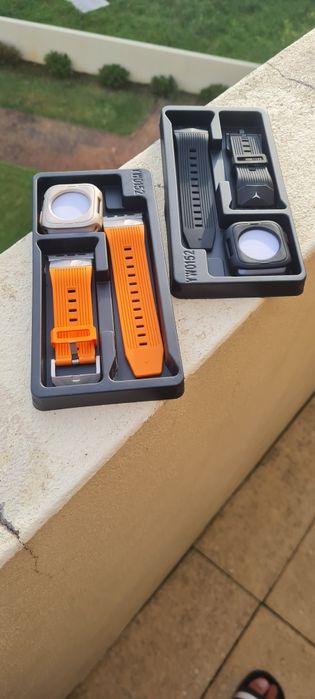 Kits bracelete + capa para Apple Watch novos (laranja e preto)