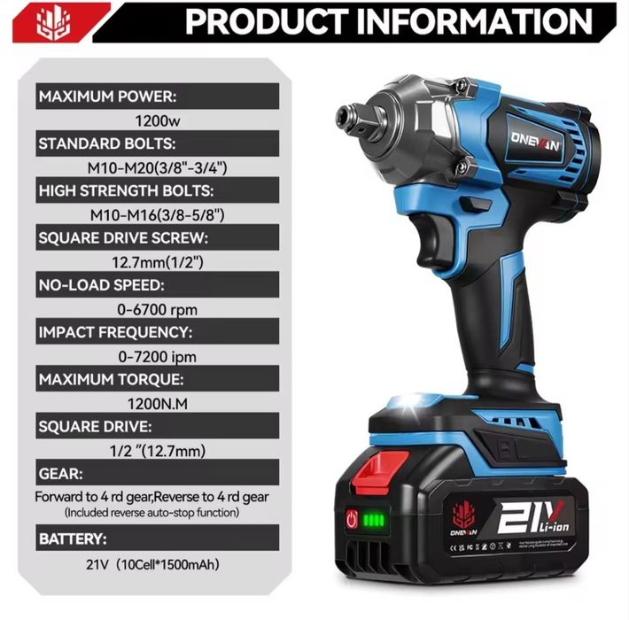 Pneumático Elétrico 2 Baterias 2 em 1