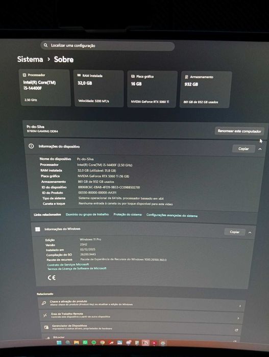 Computador Gamer RTX5060Ti
