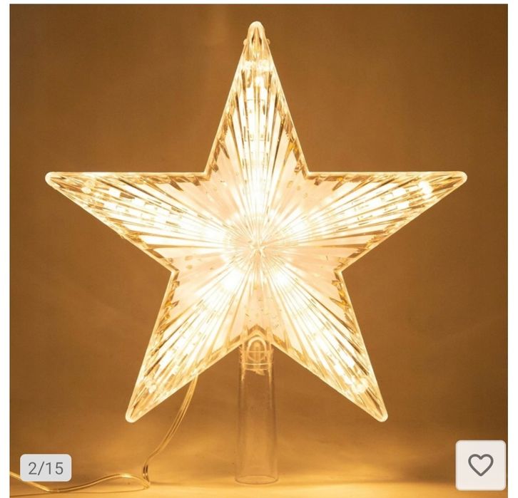 Gwiazda Led Na czubek choinki nowa baterie