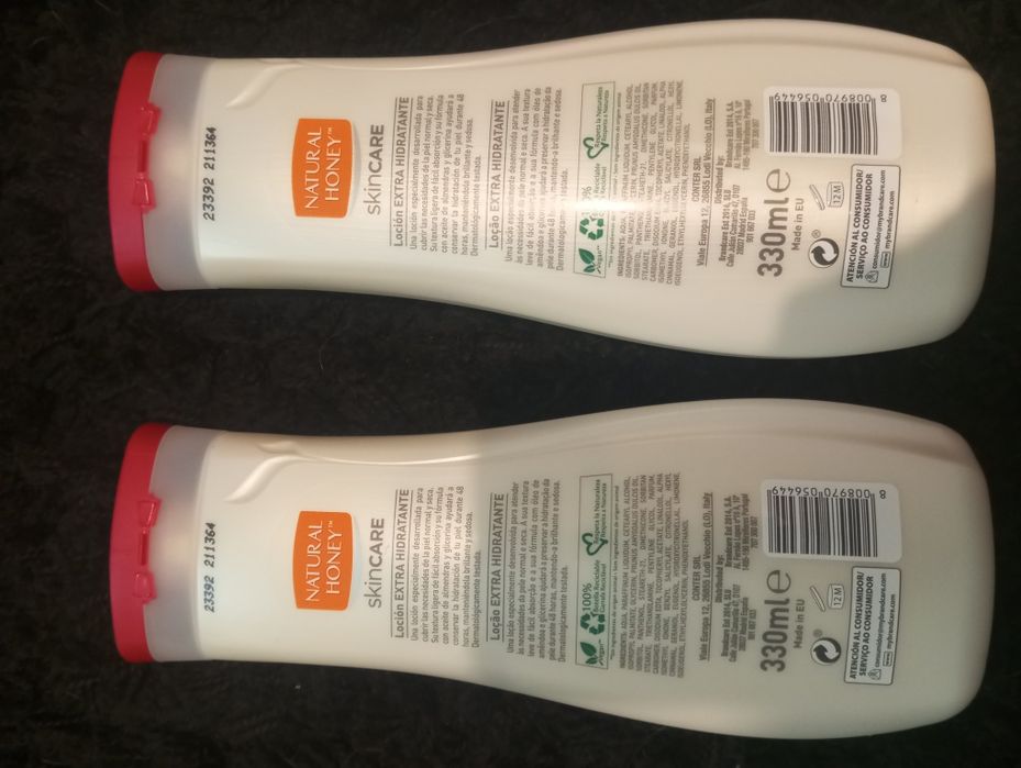 Natural Honey Skincare loção extra hidratante 48h 2x 330ml