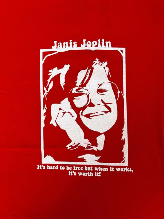 T-Shirt Fruit of the Loom – Janis Joplin - Unissexo – NOVA!