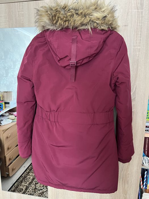 Пуховик куртка пальто жіноча super dry бордова 42-44 розмір