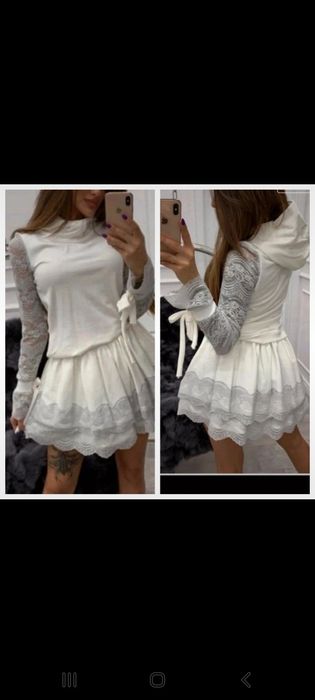 Bluza z kapturem i spódniczka S