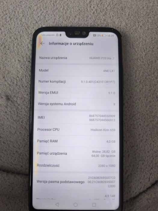 Huawei P20 lite sprawny używany