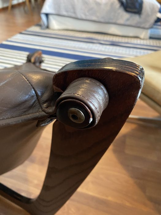 Fotel skórzany Luna Odd Knutsen, design , skandynawski, mid century