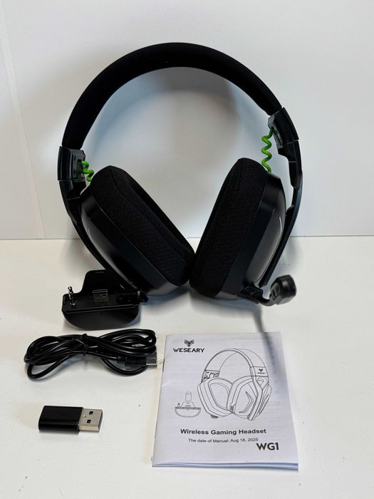 Weseary wg1 słuchawki gamingowe  bezprazewodowe 2.4GHz bluetooth led pc ps4