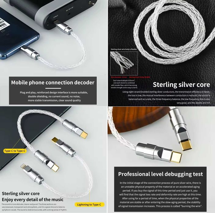 Кабель Xangsane Pure Silver XS-014 (Type-C to Type-C)