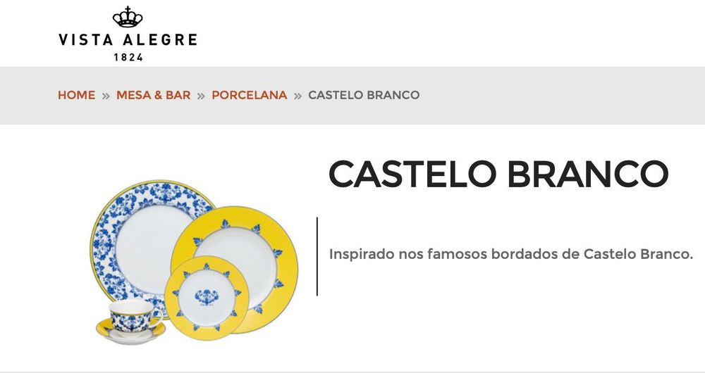 Vista Alegre | Porcelana Castelo Branco | Para servir Chá | NOVO
