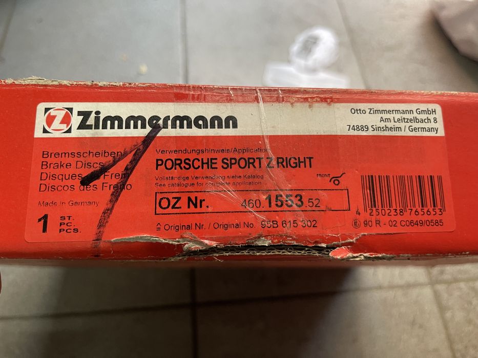 Передні гальмівні диски Zimmerman Porsche Sport Z Macan 95B615302