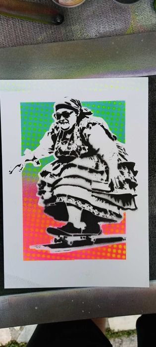 Grandma skater POP ART poster