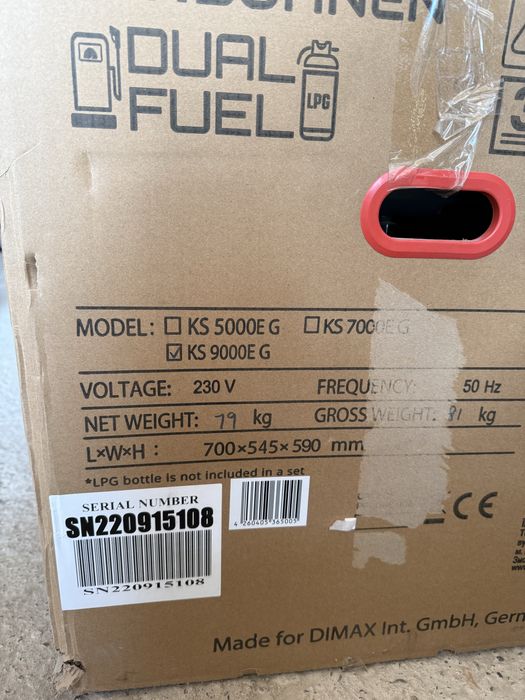 Продам новий генератор газобензиновий «Könner & Söhnen» KS 9000E G