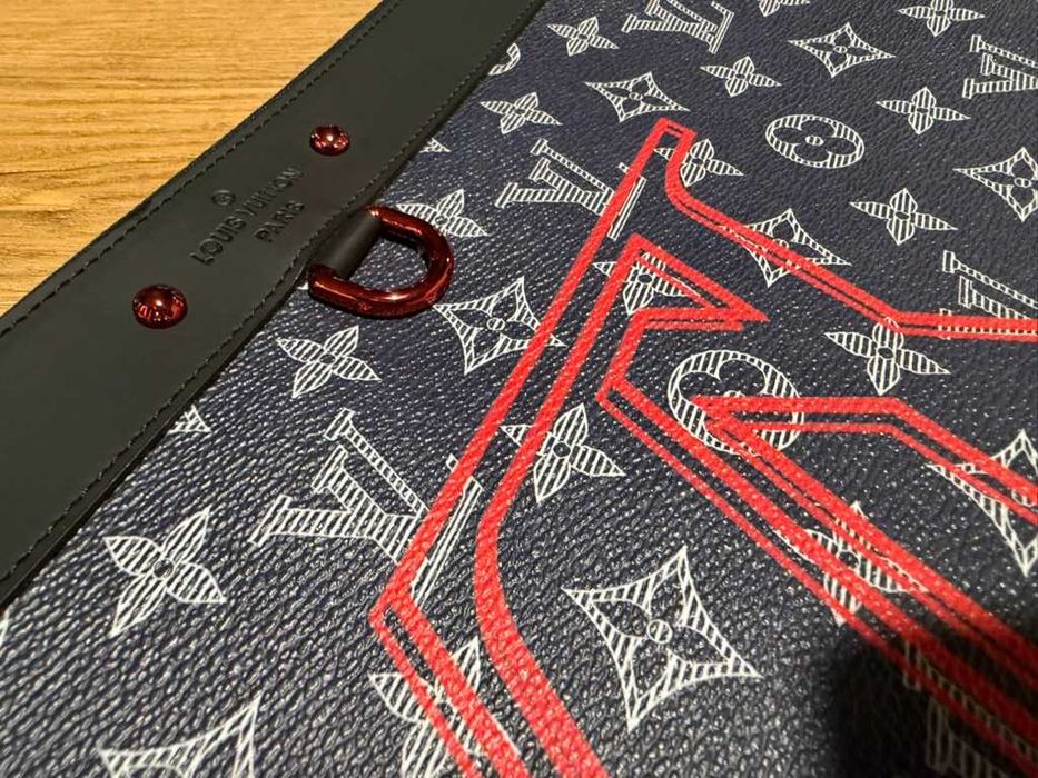 Etui laptop 13" cal monogram granat koral streetwear 35x26 cm