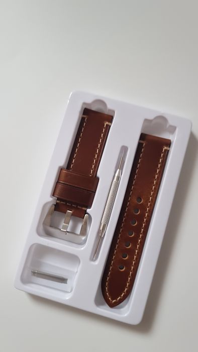 Pasek do zegarka EACHE dla mężczyzn, klasyczny, 22 mm, skórzany, wosko