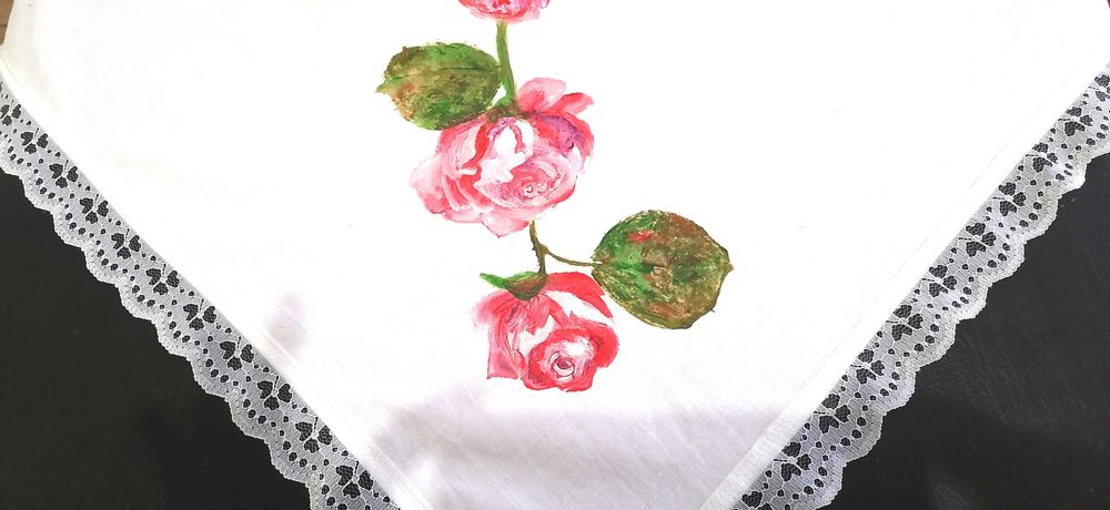 Toalha em algodão pintada à mão