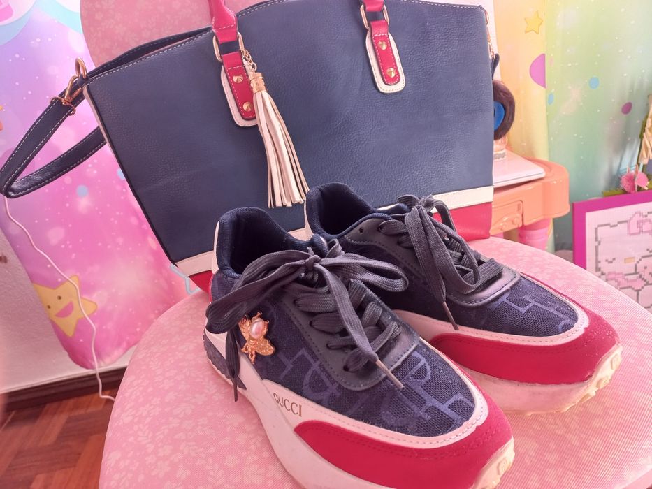 Conjunto Carteira e Sapatilhas Gucci
