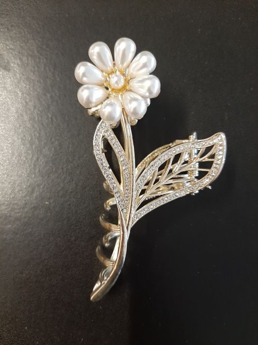 Mola de cabelo flor dourada nova