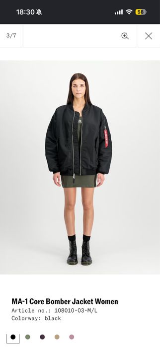 оригинал бомбер MA-1  alpha industries U.S.A.