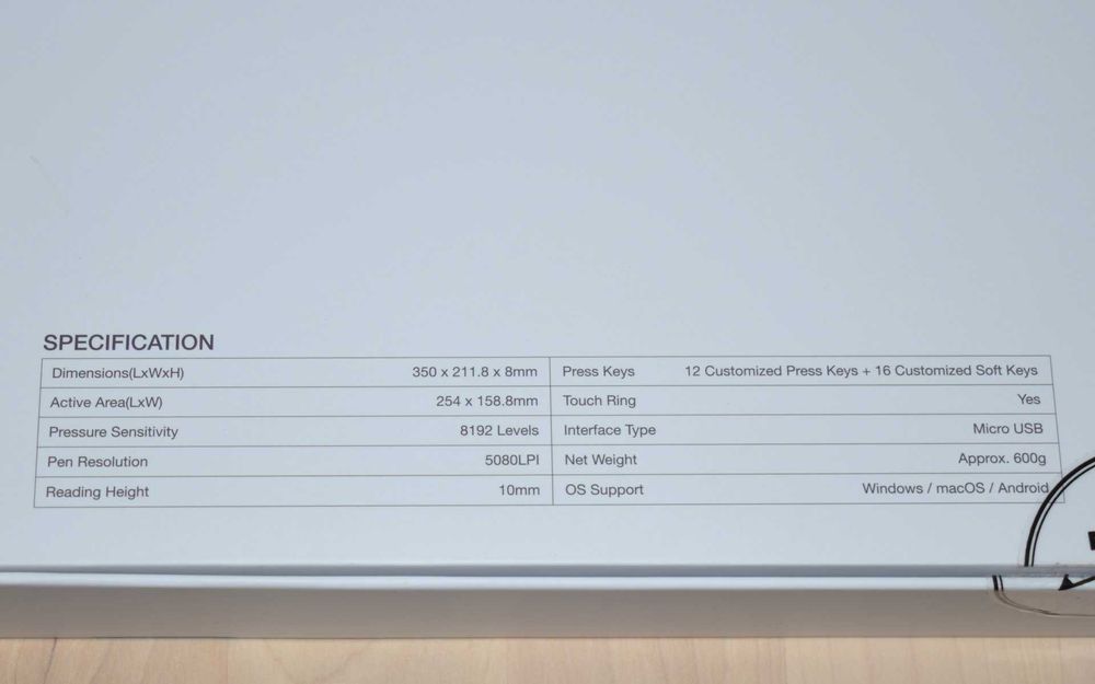 Mesa Digitalizadora / Tablet Gráfico HUION HS610 (254 x 158.8 mm) NOVO