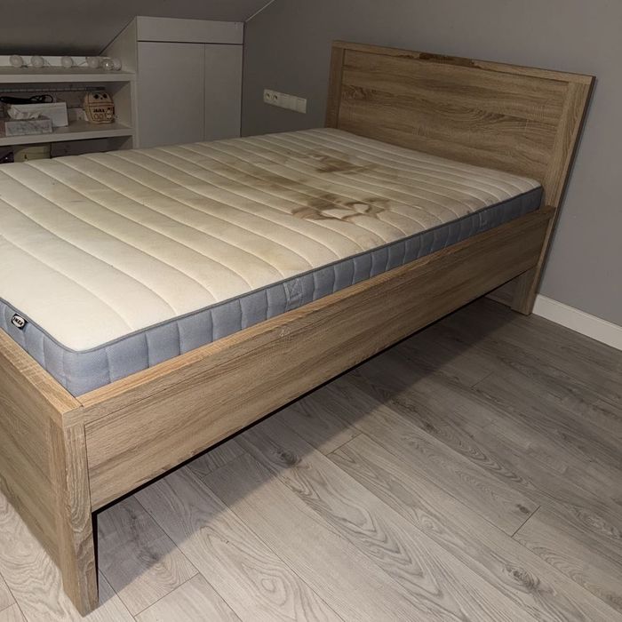 Łóżko 120x200 + materac IKEA | jasne drewno | OKAZJA