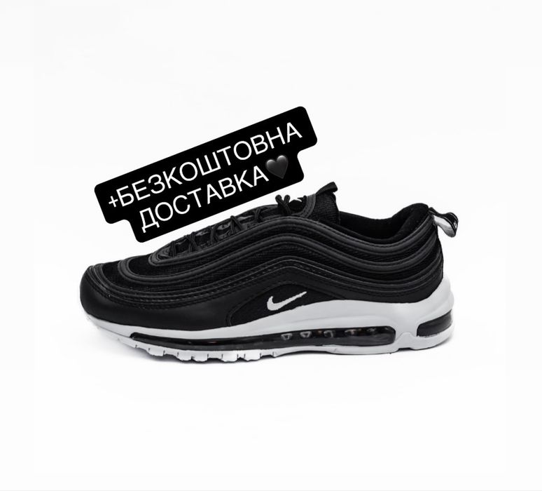 БЕЗКОШТОВНА ДОСТАВКА‼️Nike Air Max 97 Black Grey (Чорні / Сірі) кросівки Nike Air Max 97 чоловічі жіночі, Nike Air Max 97 Black Grey Lifestyle Running