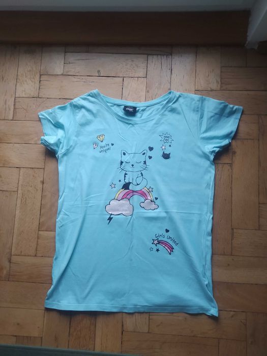 T-shirt dziewczęcy, rozmiar 170/176, Takko