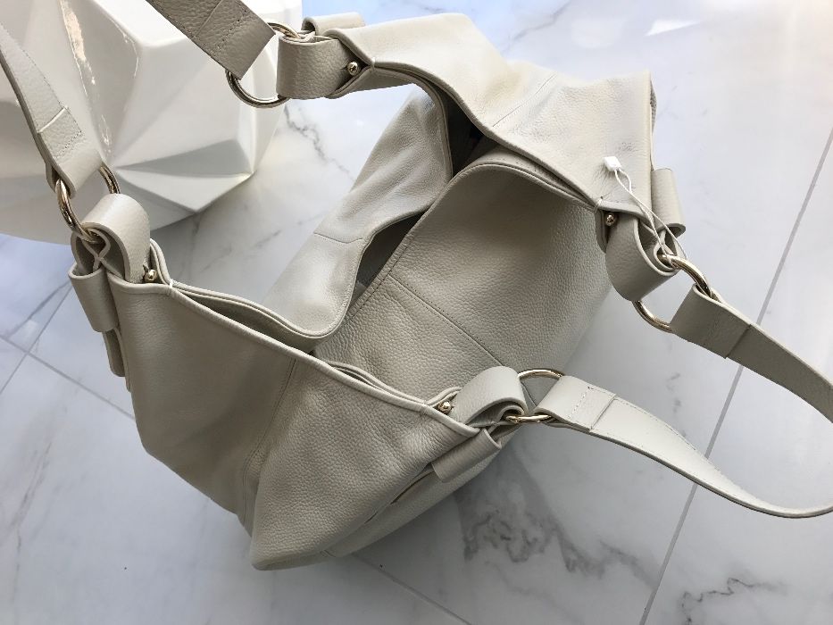 Torebka worek givenchy bezowa ecru skorzana skóra