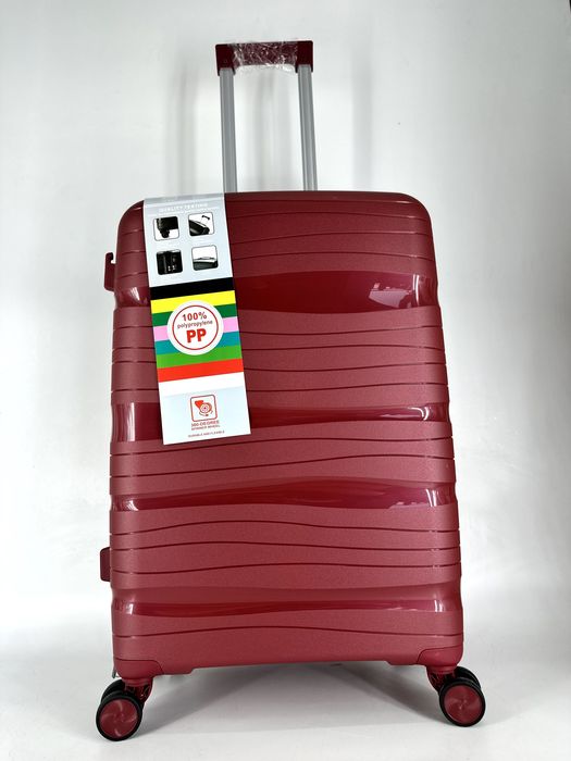 Nowa średnia walizka PP mocna burgund bordowa