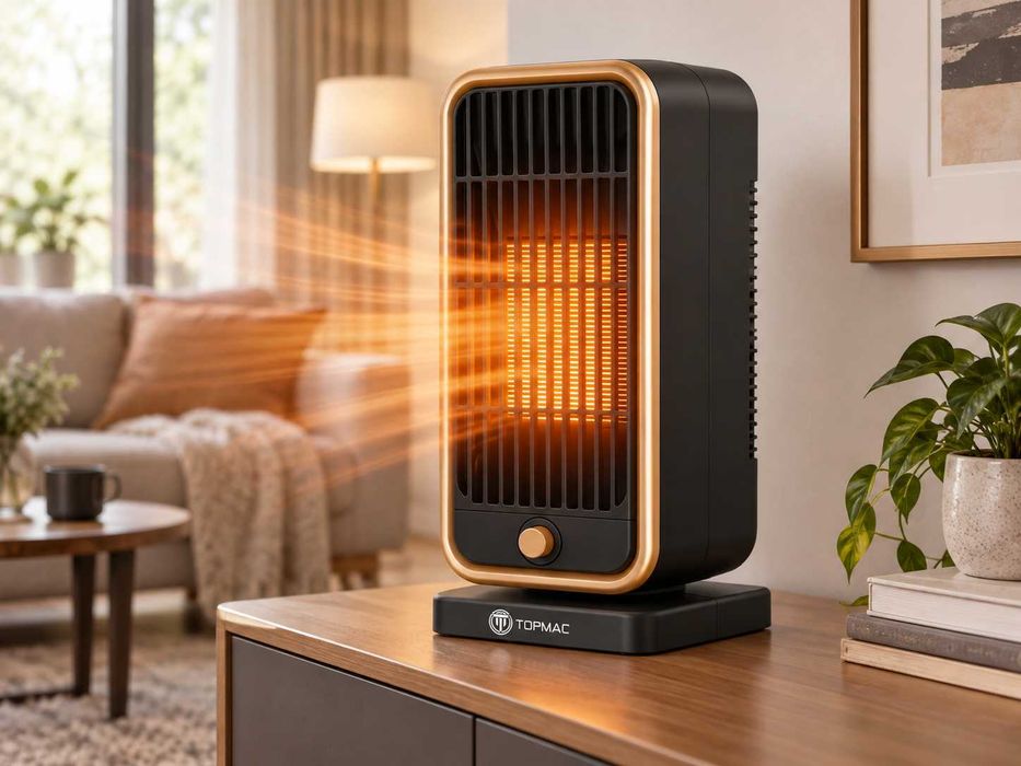Nowy Termowentylator Ceramiczny 500W Farelka Grzejnik Elektryczny Zabezpieczenie NTC Wyłącznik Przy Przewróceniu Czarny