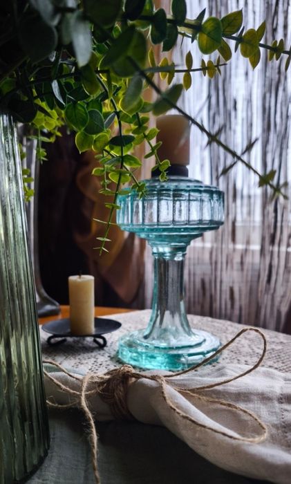 Подсвечник підсвічник хрусталь кришталь старинное стекло подарок декор