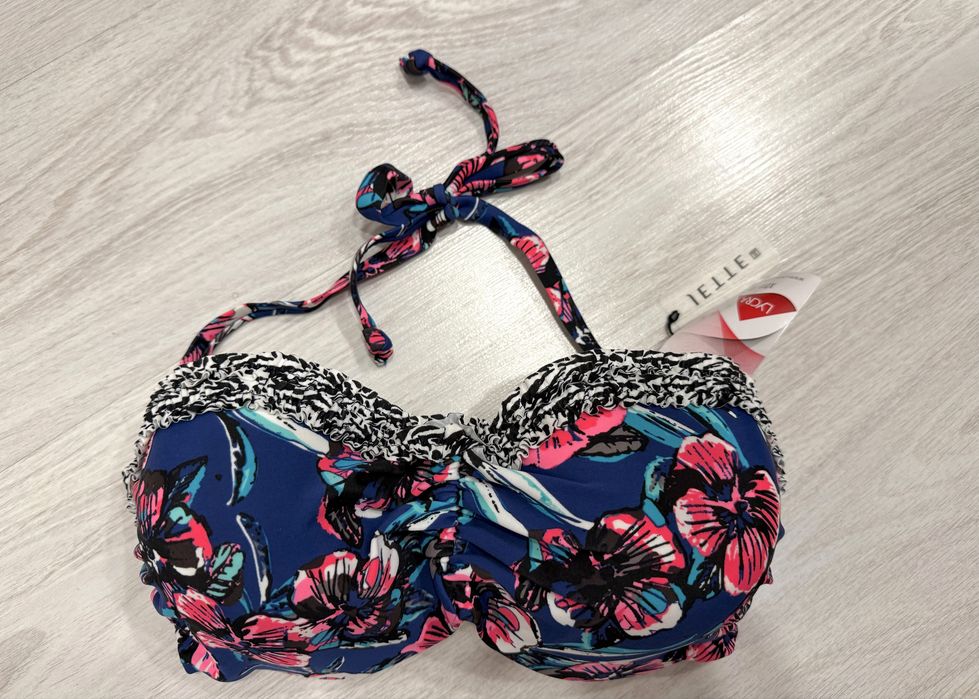 Jette góra od bikini granatowa w kwiaty 36E