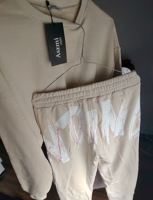 Bawełna dres M beżowy