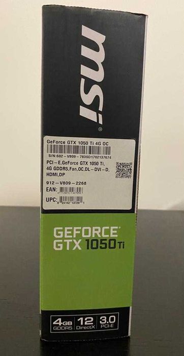 Geforce GTX 1050TI 4G OC MSI64586356204289122