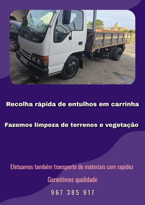 Recolha rápida de entulhos em carrinha