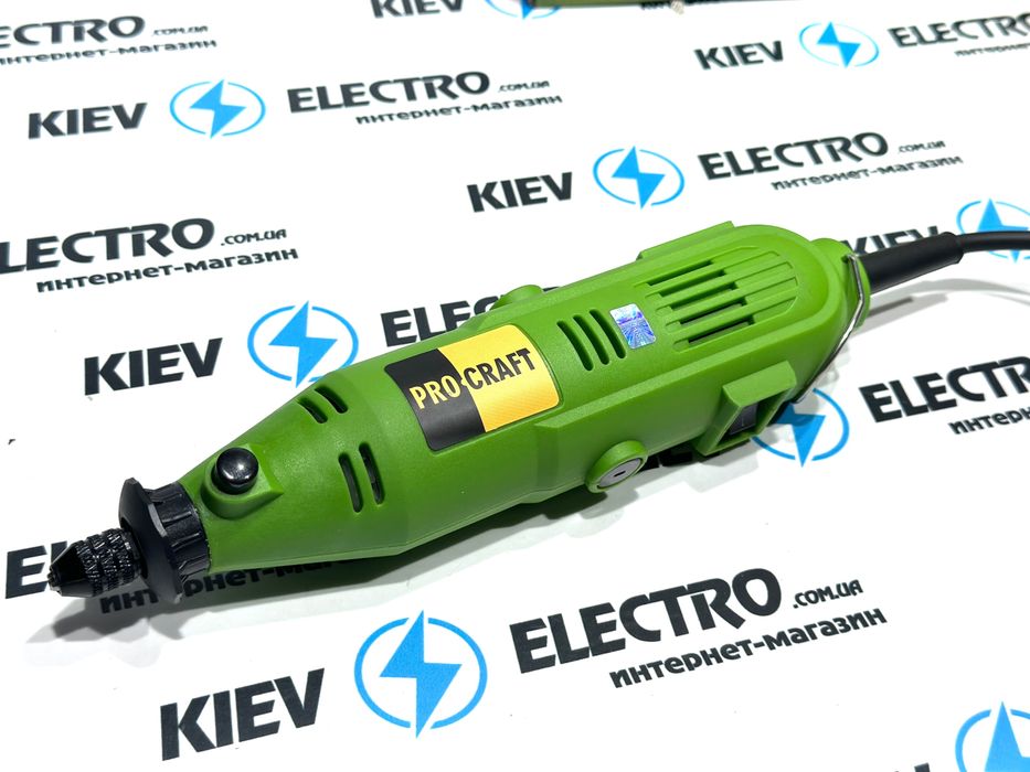 Гравер ProCraft PG400 (кулачковый патрон, гибкий вал, струбцина, набор в кейсе) Особенность гравера что он с патроном, а не цанговая система