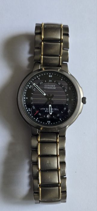 Годинник Citizen Titanium Tough Solar Eco Drive 4111 WR 100 Japan  Titan часы на солнечной батарее ситизен Татановые титан ретро вінтаж  Японія