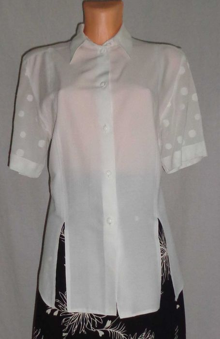 Śliczna biała tunika z wstawkami roz. M/L