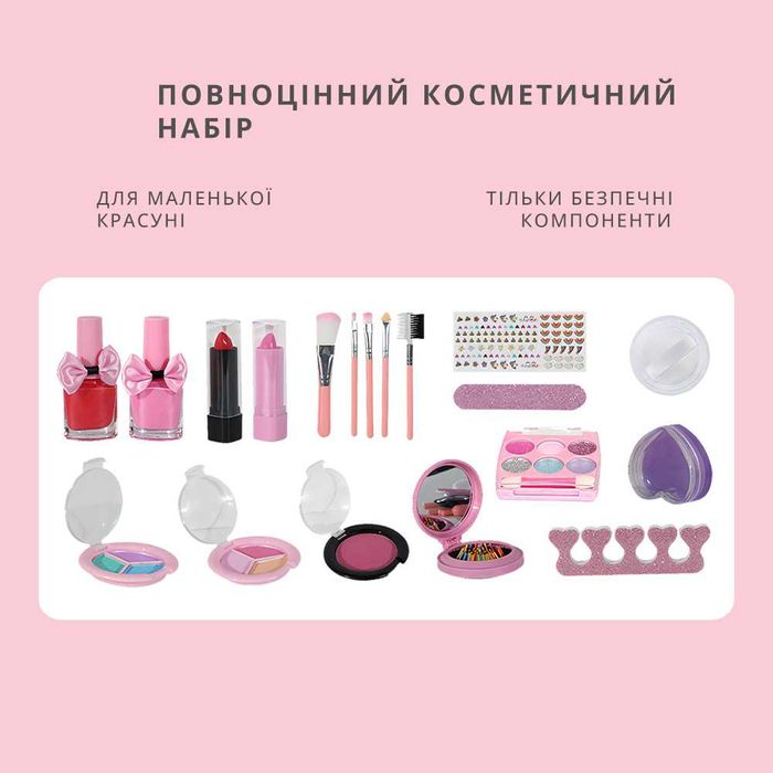 Набір дитячої косметики дівчаток косметичка тіні помад лак (іграшкова)