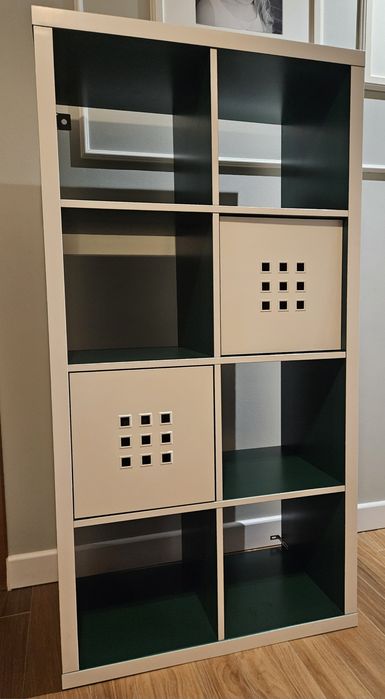 Kallax Ikea 147x76 z wyposażeniem regał komoda półki szafka