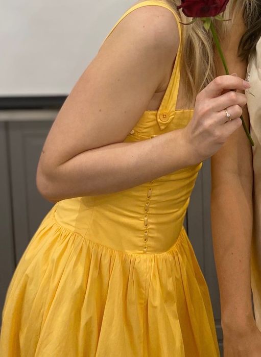 Sukienka House of cb Viven żółta rozmiar S gorsetowa