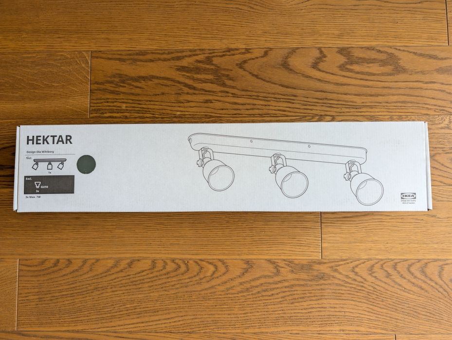 Lampa sufitowa 3 reflektory IKEA Hektar