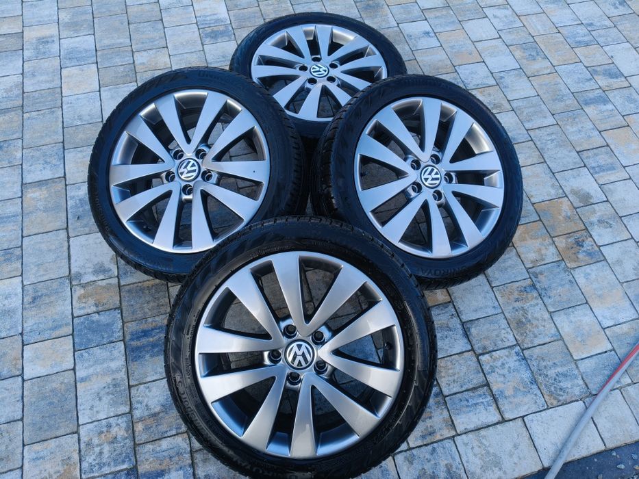 Kompletne letnie koła 225/45/17 5x112 jak Nowe volkswagen orginał