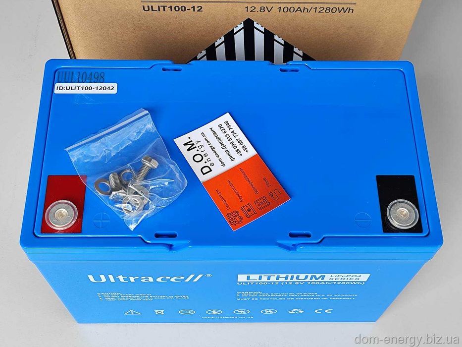 Гарантия 2 года Литий-ферумный аккумулятор Ultracell LiFePo4 12v 100Ah