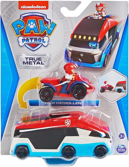 Металевий набір машинок Paw Patrol - True Metal - Патрулевоз і Райдер