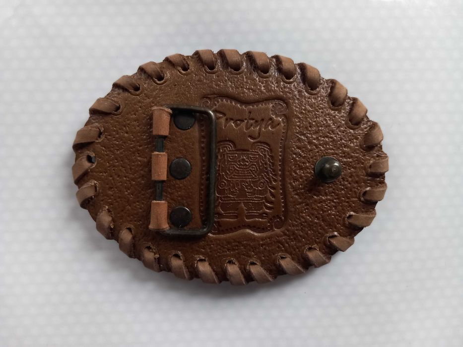 Klamra do paska, nowa, ręczna robota, skóra pytona