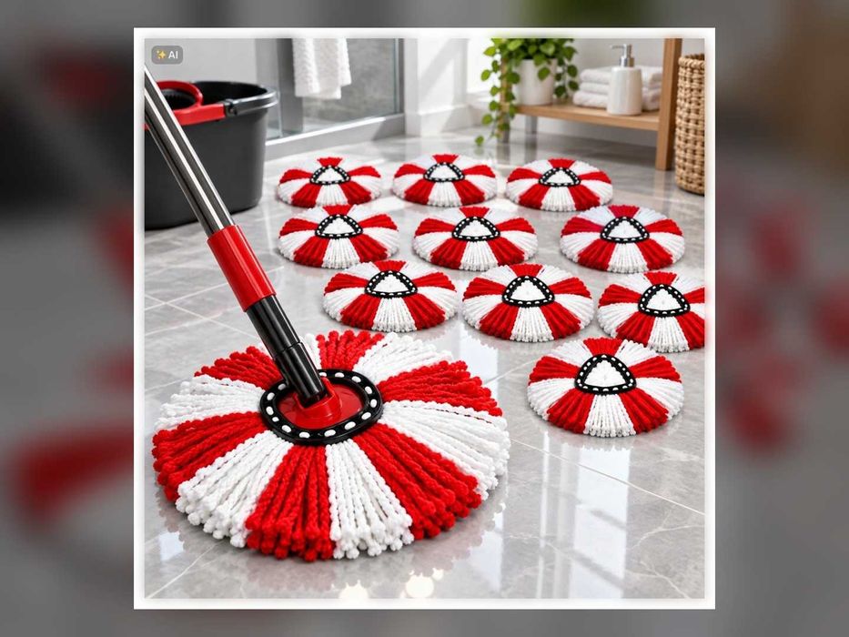 Nowe Wkłady Do Mopa Obrotowego 12 Szt Mikrofibra Zamiennik 34 Cm