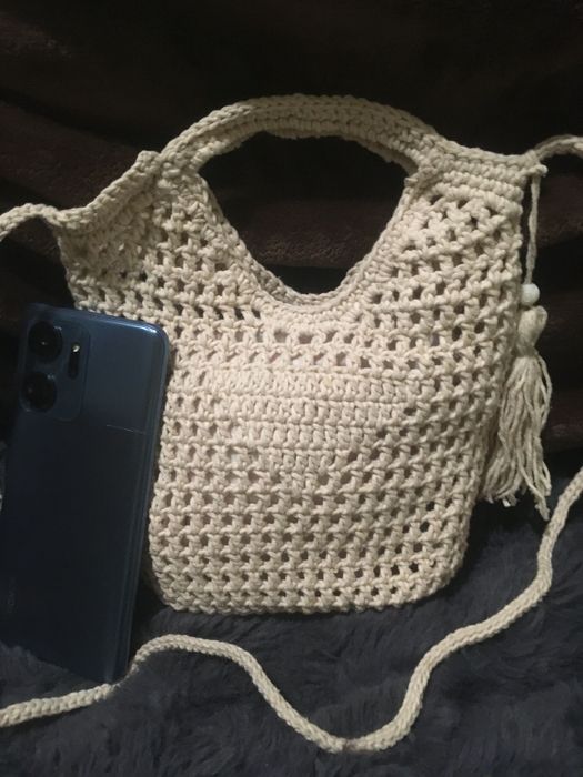 В’язана сумочка маленька для телефону