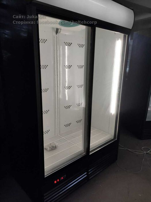 Холодильна шафа вітрина UBC SuperLarge LB 1300л чорний, гарантія 2міс