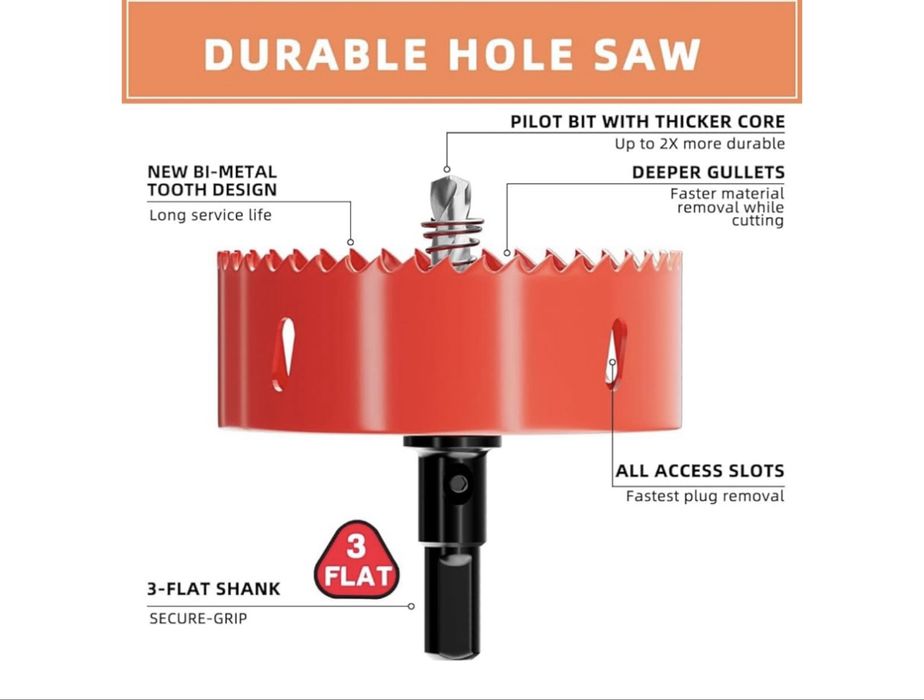 GARHWAL otwornica Bi-Metal 127 mm z adapterem i wiertłem centrującym