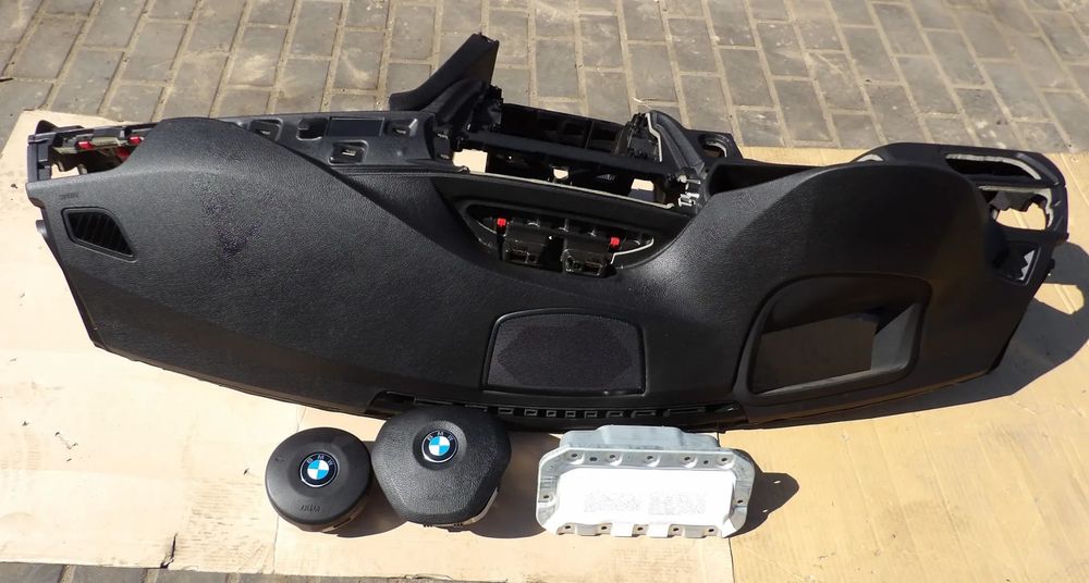BMW - F30* - DESKA ROZDZIELCZA - KONSOLA - POD HEADUP - PODUSZKI AIRBAG - NAPINACZE - KOMPLET - 9228278